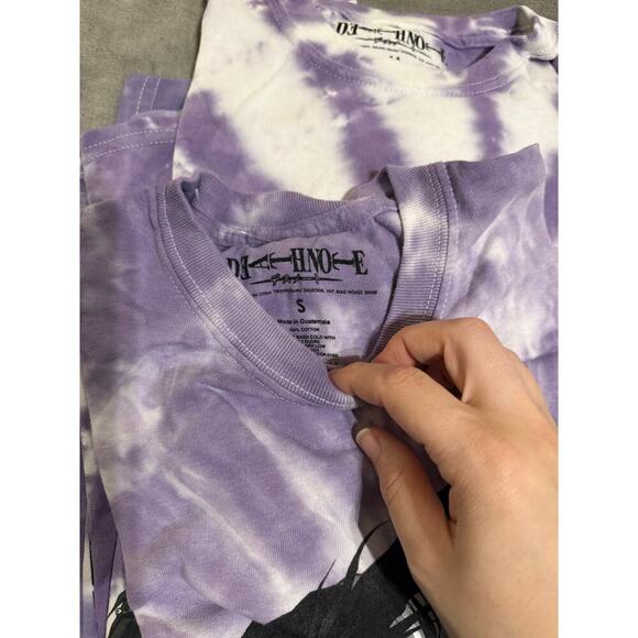 NWT Death Note UO Tie Dye Purple Crew Neck T-Shirt Men Unisex 100% Cotton Causal - Picture 6 of 6
